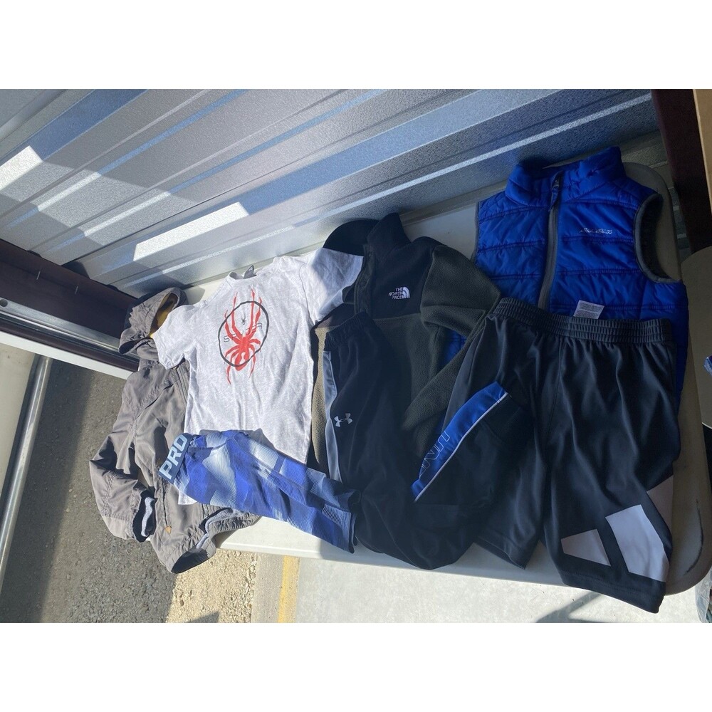 Boys Size 7 Clothing Lot: North Face, Under Armour, Nike, Spyder, Eddie Bauer